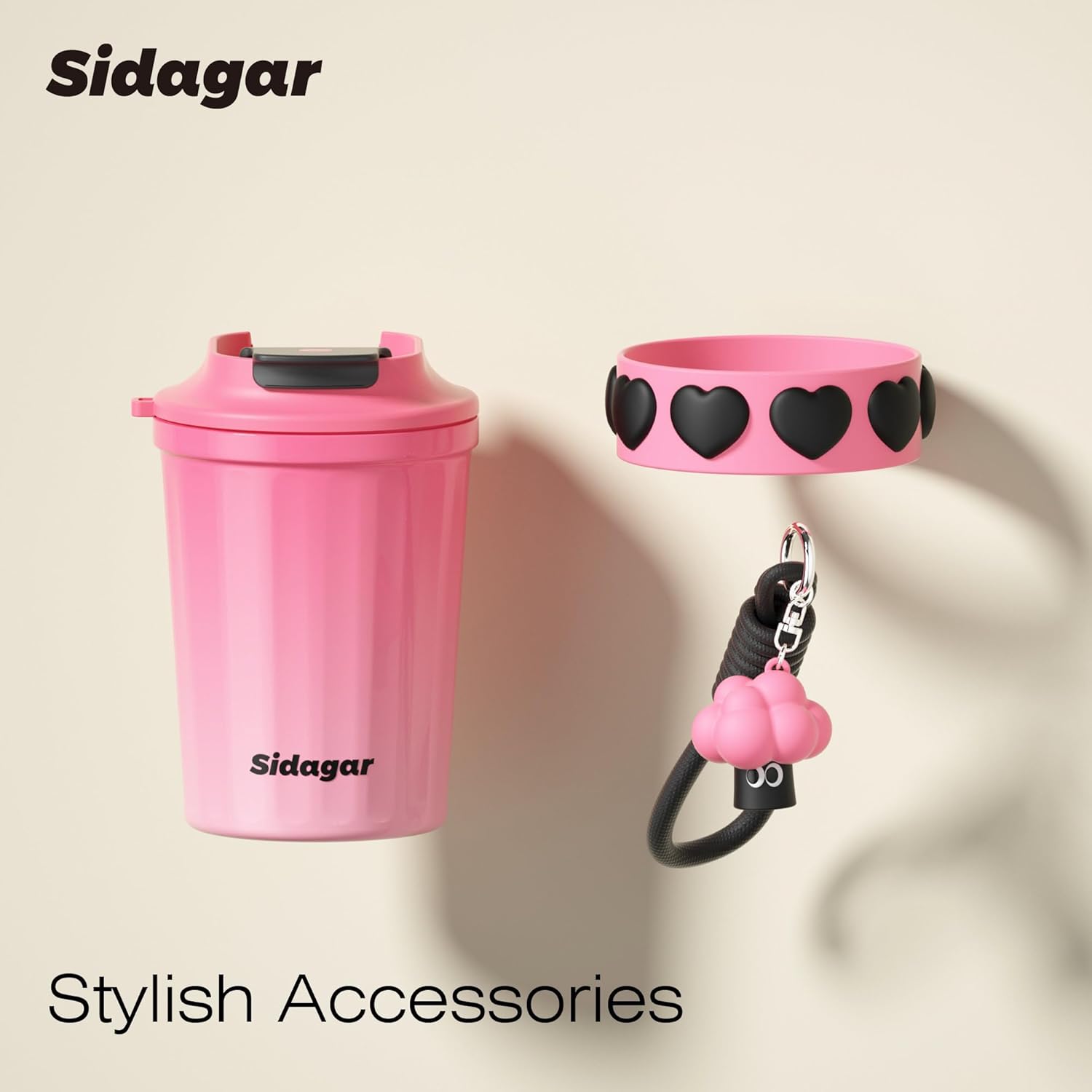 12 oz Travel Coffee Mug Spill Proof Leak Proof, Stainless Steel Thermal Coffee Cup with Lid, Resuable Cup for Hot and Cold, Portable Tumbler for Women, Pink - Image 5