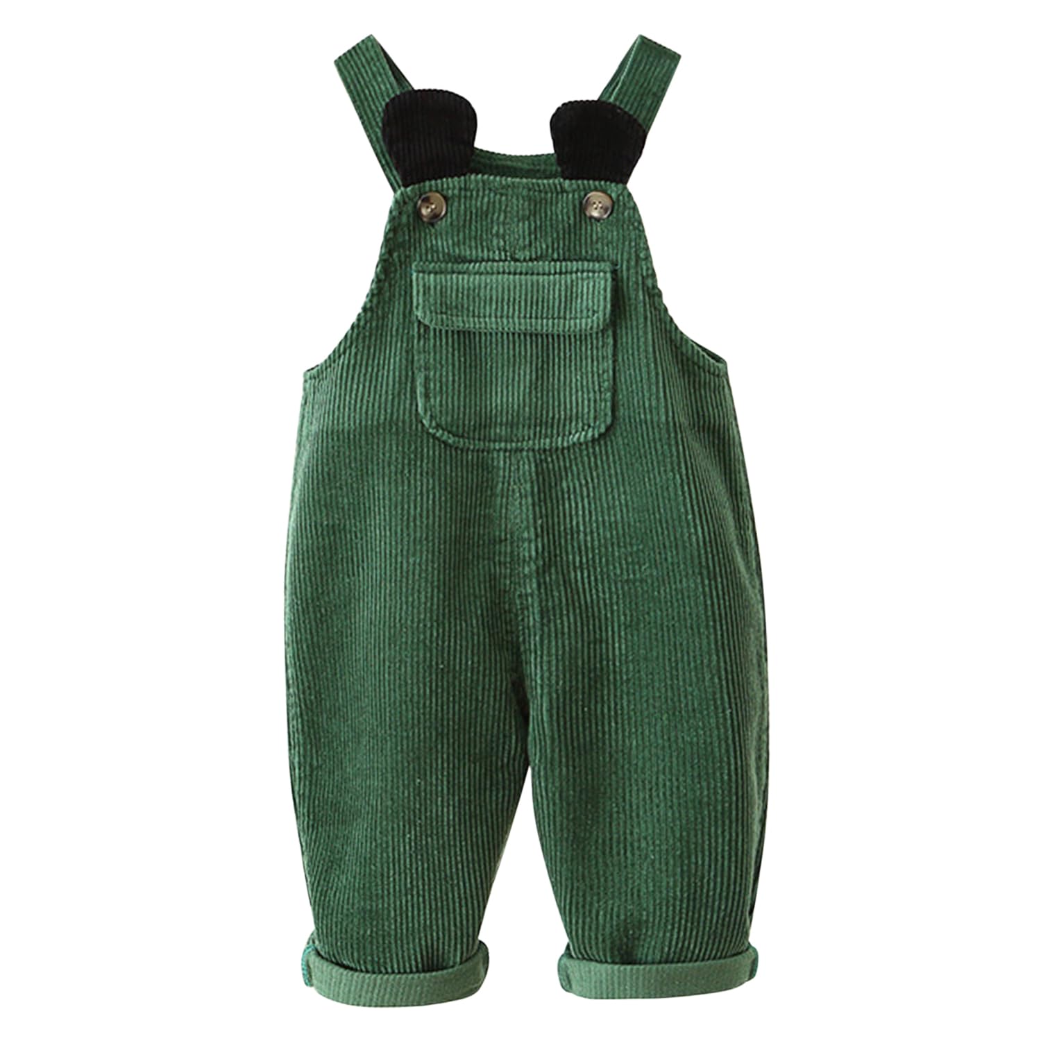 – Baby Girls Boys Corduroy Bib Overalls Pants Cute Suspender Trousers One Piece Jumpsuit Dungarees with Front Pocket