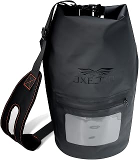 JXE JXO 15L Waterproof Faraday Dry Bag for Electronic Device Security | Military-Grade EMP & RFID Signal Blocking, Anti-Tracking & Hacking Protection, Data Privacy Shield for Mobile Devices （Matte）
