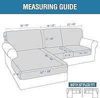 Vista 79 de H.VERSAILTEX 2025 New Sectional Couch Covers 8 Pieces Stretch Sofa Covers for Sectional Sofa Set Separate L Shaped Couch Cover for Both Left/Right