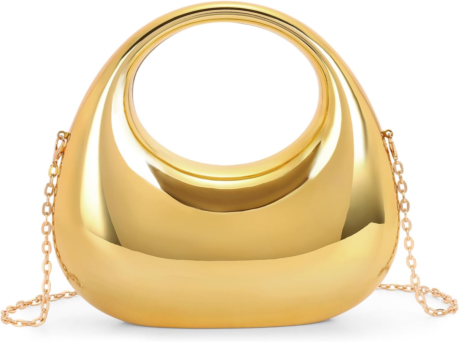 RNIEGA Clutch Purse for Women, Moon Evening Bag, Unique Handbag with Chain for Wedding Party Prom