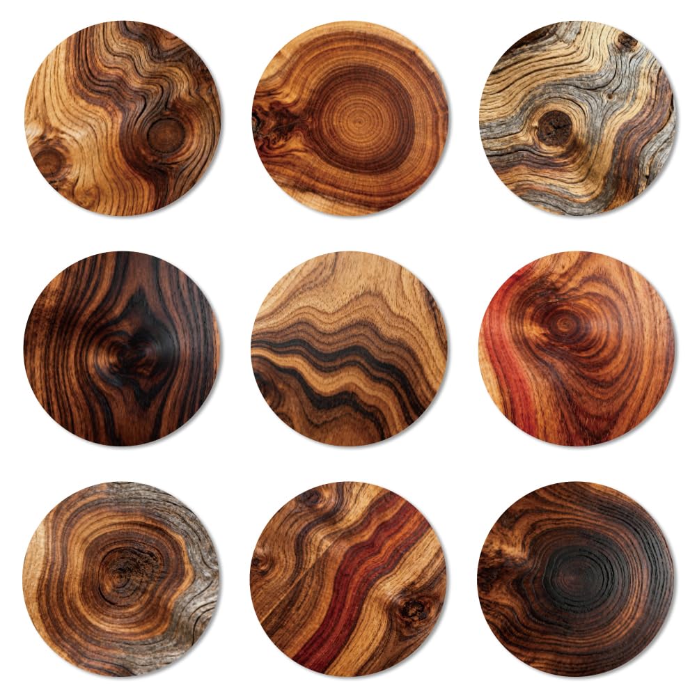 ANATTASOUL Wood Grain Wood Coasters Set of 9 for Coffee Table