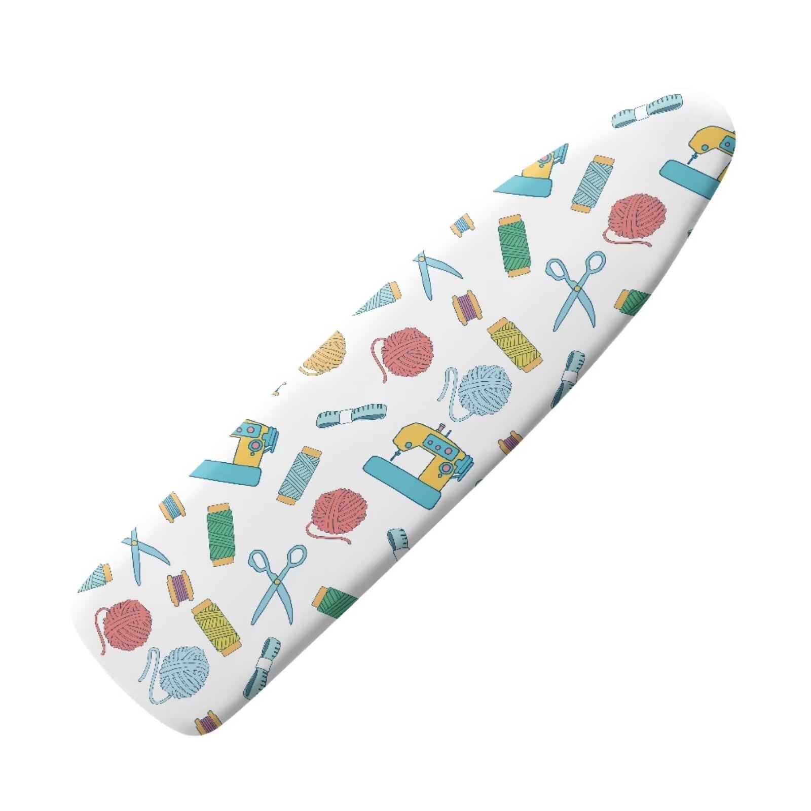 Sewing Machine Print Ironing Board Cover Premium Polyester, Fits Full Size Board | Stain and Scorch Resistant; Elastic Edge | Laundry Accessories