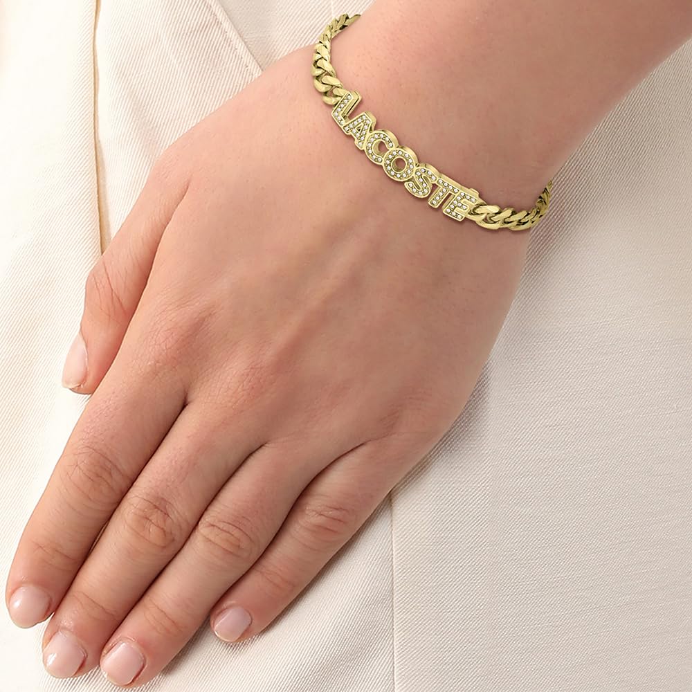 Lacoste Pulsera de cadena para Mujer Colección SCRIPT con cristales - 2040063