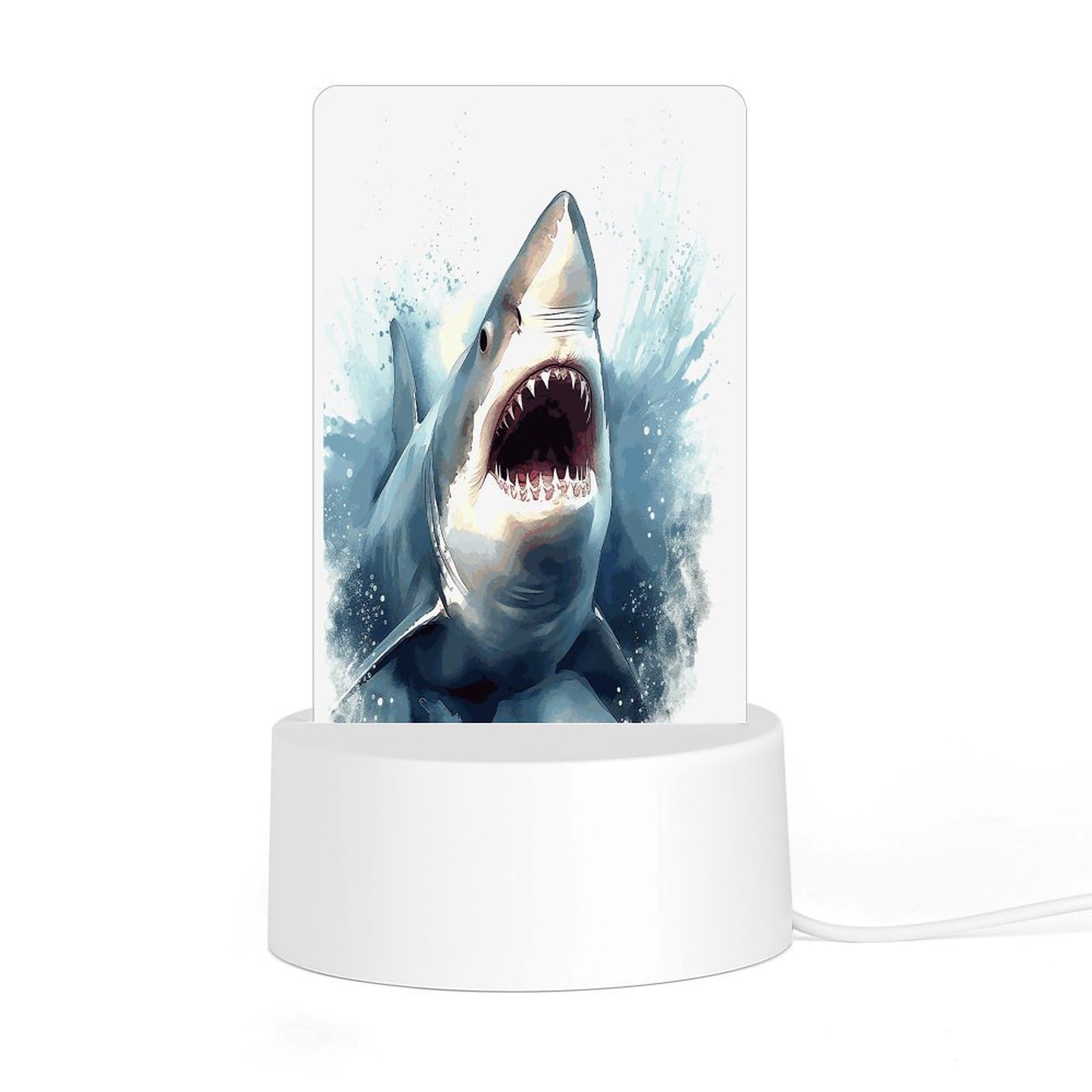 Adfgyerh Style Shark In The Sea Night Light Acrylic Material Easy Installation, Home Decor Usb Interface Power Supply, Lamp For Restaurant Bar Cafe Room Decor