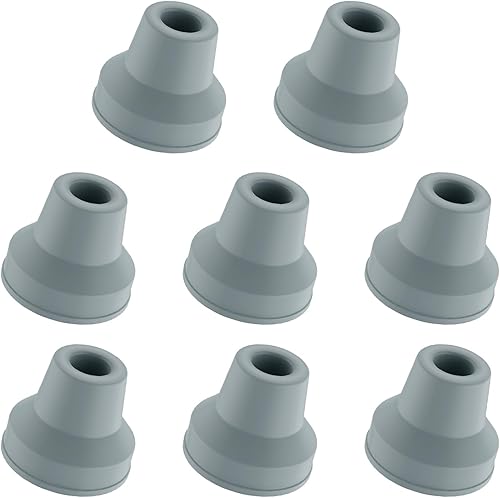 MFE 8 puntas de bastón cuádruple de repuesto, patas de goma antideslizante extra estabilidad para bastón de 12 pulgada de diámetro, accesorio