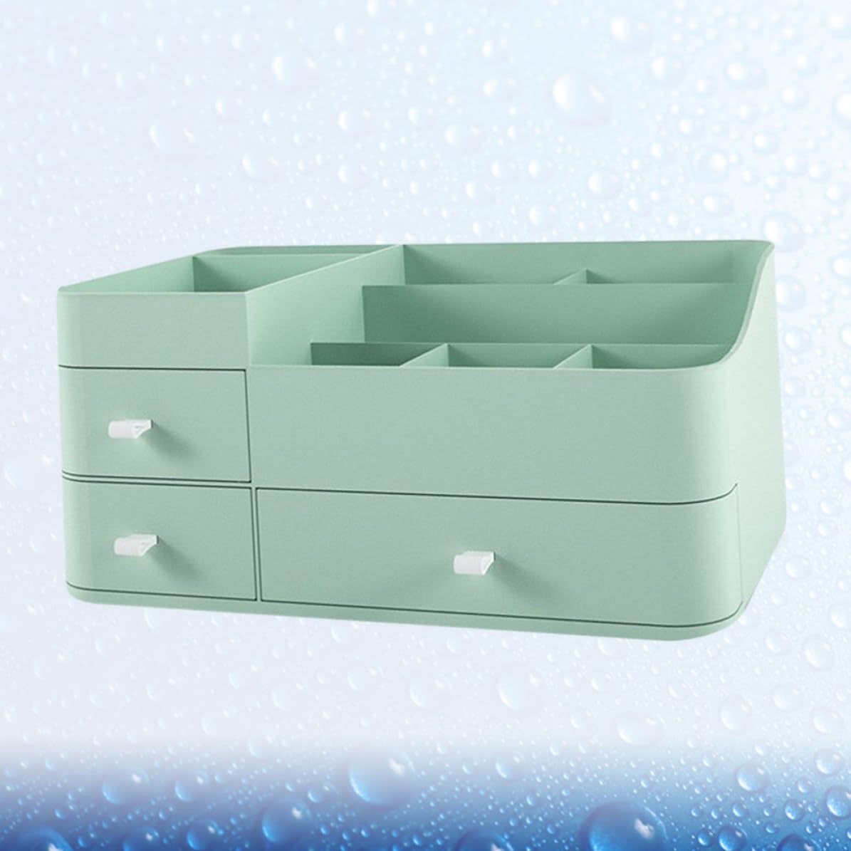 Scatola di Stoccaggio per Cosmetici con Cassetto, Pp Verde