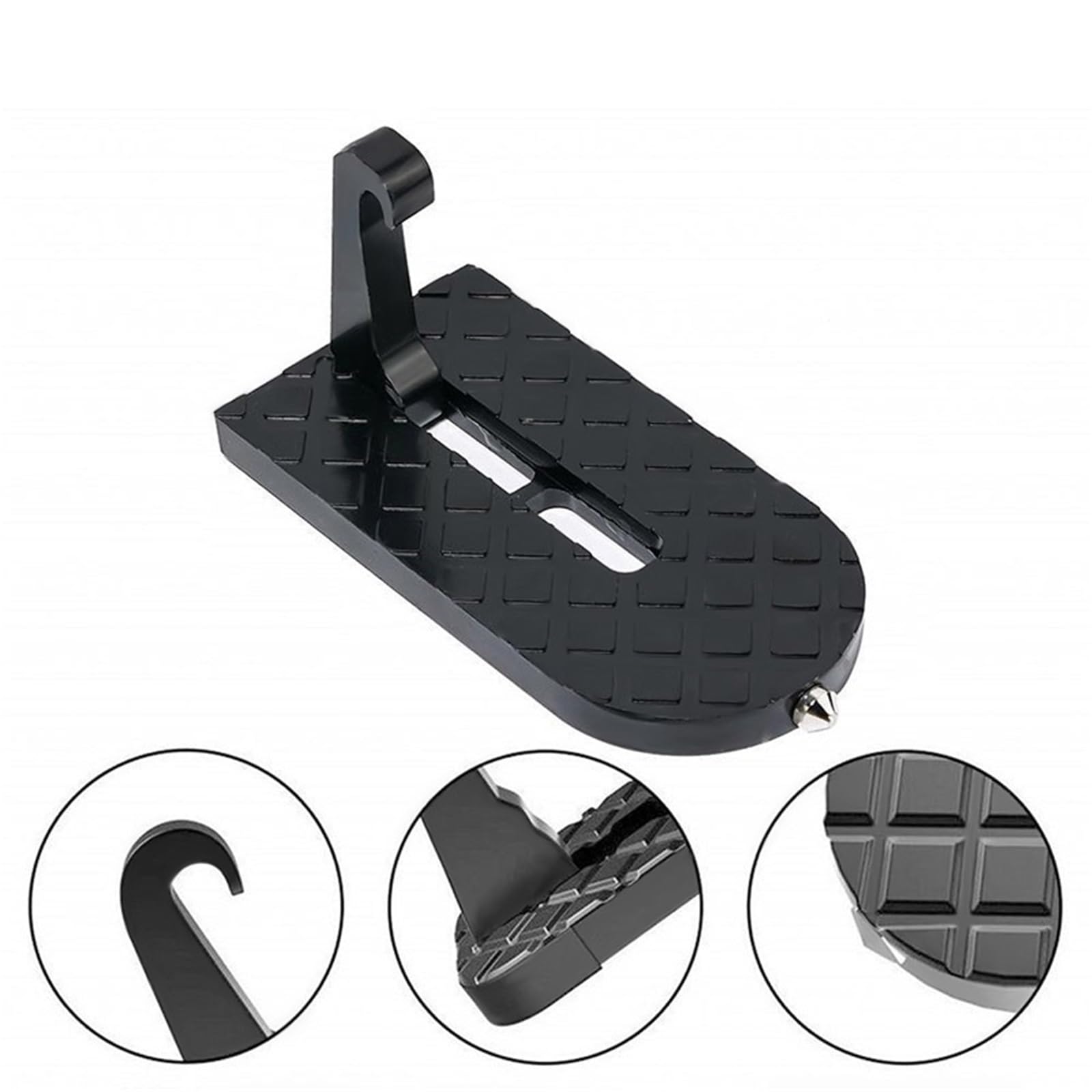 pedał nogi Uniwersalny, składany, wielofunkcyjny aluminiowy młotek bezpieczeństwa do drzwi samochodowych, podtrzymuje obie stopy(Slivery 2pcs)