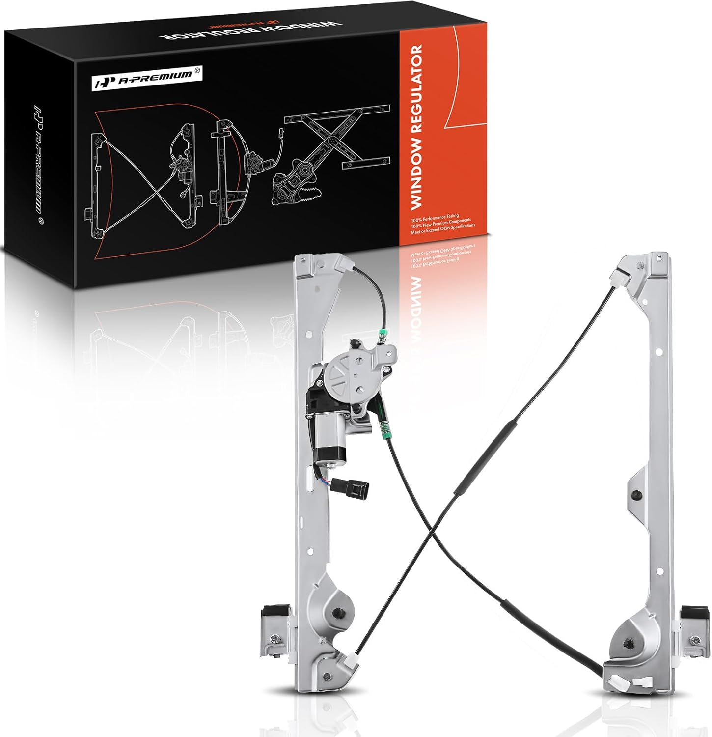 A-Premium Power Window Regulator with Motor Rear Passenger Side Compatible with Chevrolet & Silverado & GMC Models - Silverado, Sierra, Yukon, Avalanche, Escalade ESV/EXT, (Crew Cab Pickup Only)