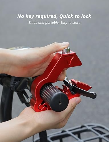 Miniatura 3 de Oasser Combo de cerradura de motocicleta, manillar y casco, antirrobo para todas las motocicletas, bicicletas, ATV, scooter, color rojo