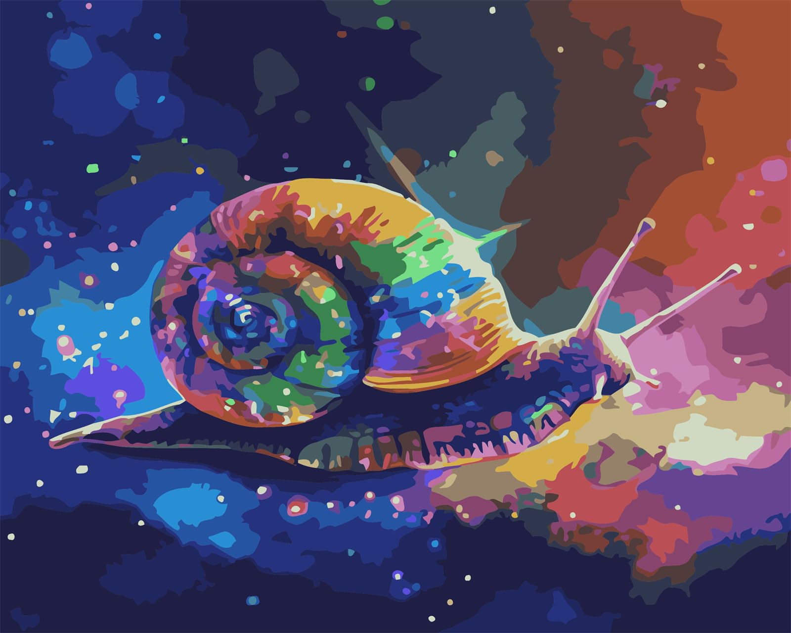 CaptainCrafts Paint by Numbers for Adults DIY Oil Painting Paint by Numbers with Canvas Acrylic Art Crafts House Decor 16x20 Inch (Frameless, Rainbow Coloured Snails) — image 1
