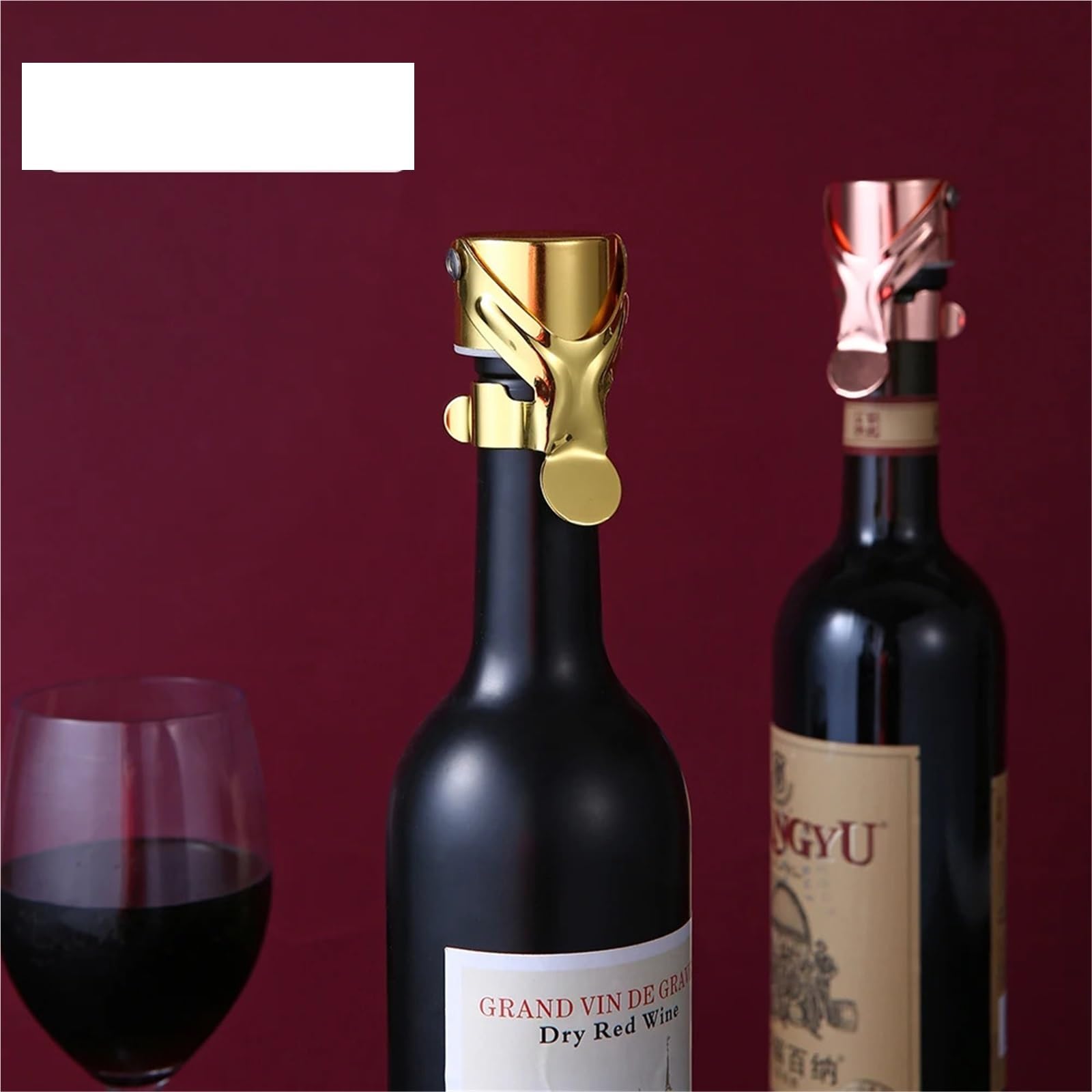 Lot de 6 Bouchons Bouteille vin en Acier Inoxydable, Mode Presse, Bouchon Champagne, d'étanchéité for la Maison, Garde fraîcheur pour Cuisines et Bars(Color2)