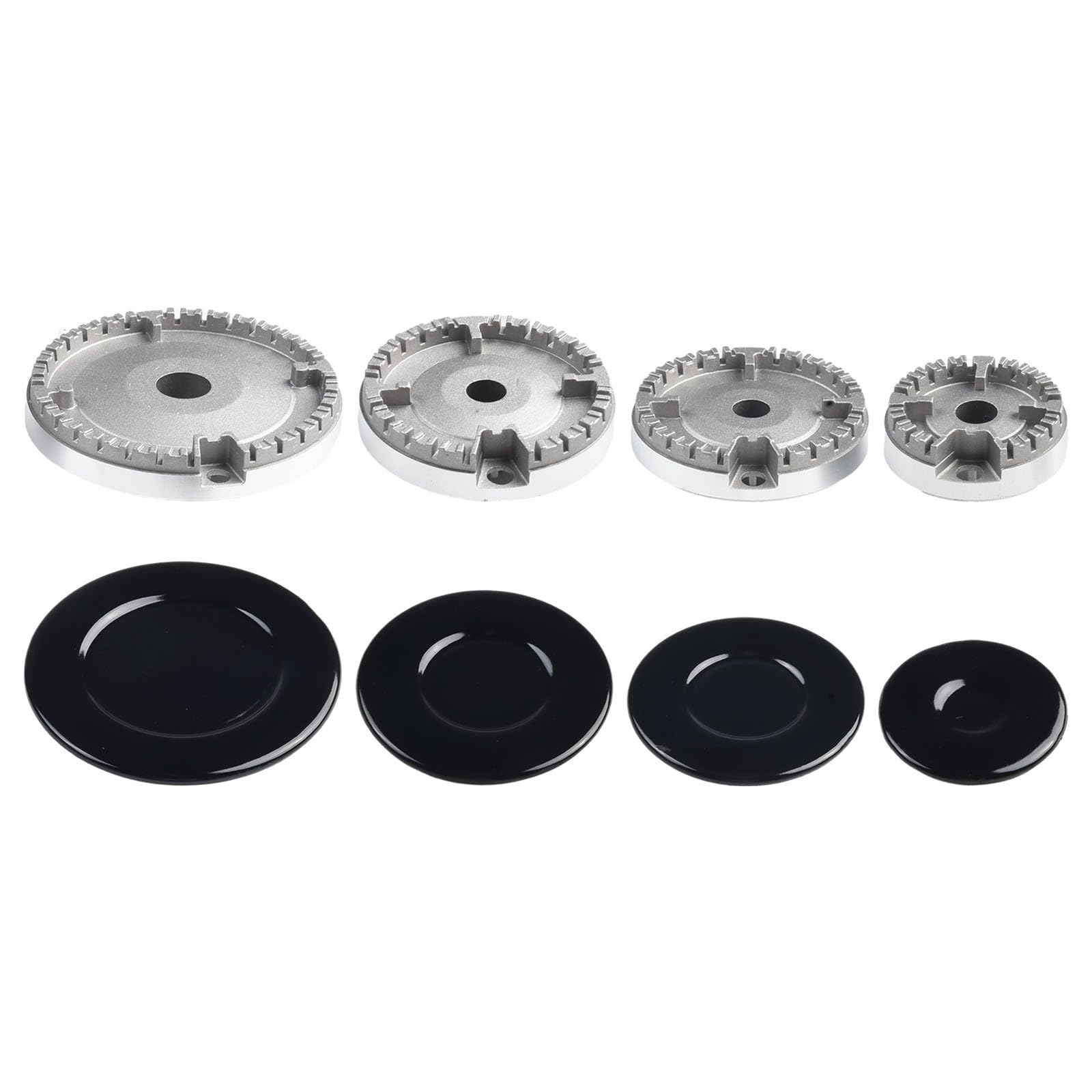 Herdhut-Set, Herddeckel-Flammenkappe, Herdkopf-Flammensplitter-Set passend für Gasbrenner, Kronenkappen-Set passend für die meisten Gasherd-Brenner (konkav)