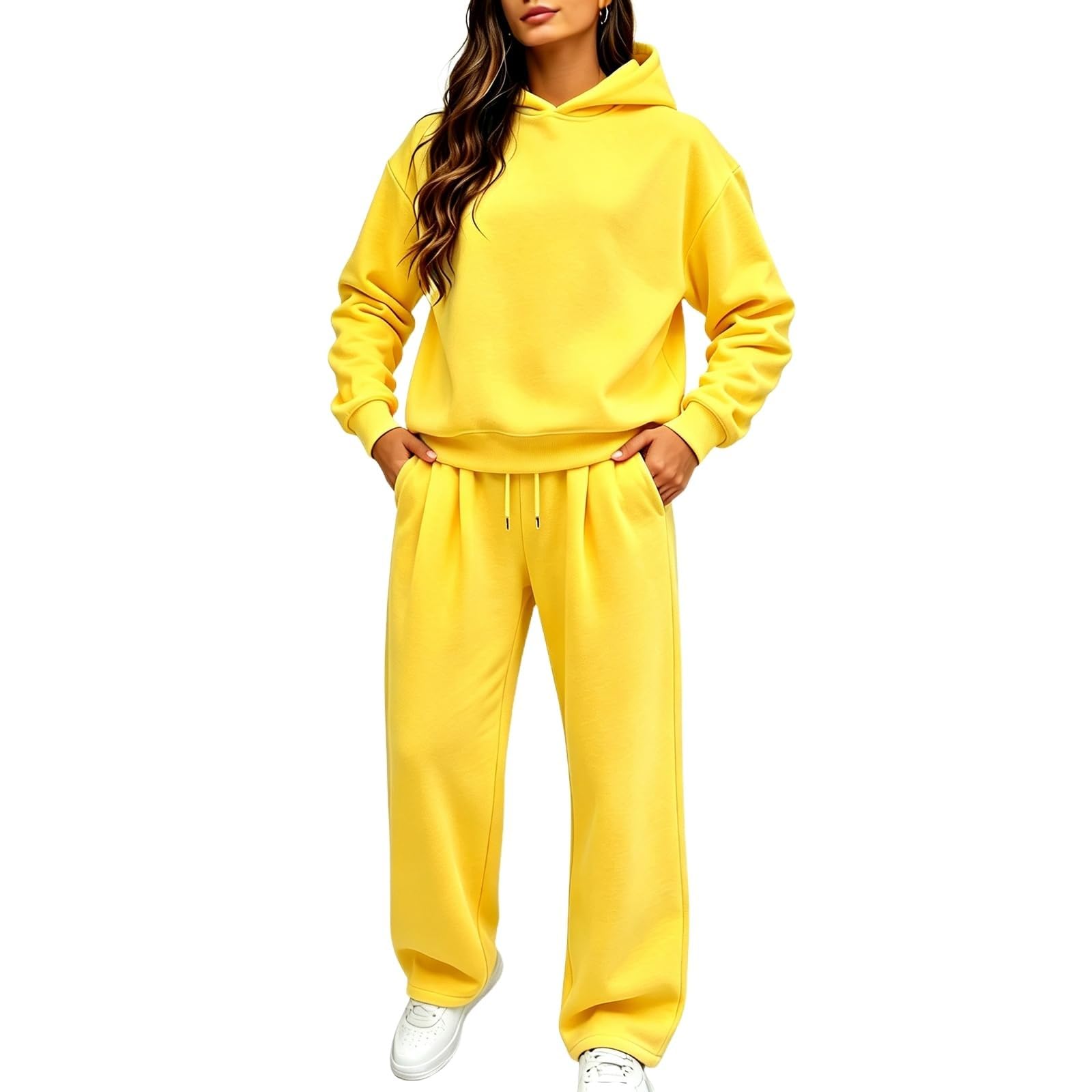Tuta Donna Sportiva Completa Felpa con Cappuccio E Pantaloni