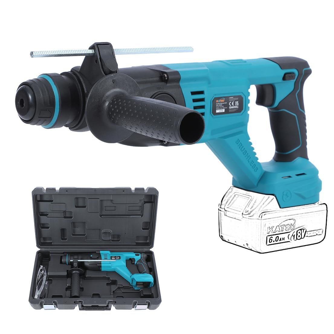 KATSU FIT-BAT 21V Brushless Cordless SDS Rotary Hammer Drill 28mm, Without Battery and Charger (Body Only) 102362