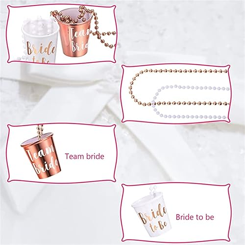 Miniatura 3 de 24 piezas de collar de vidrio de chupito de plástico para novianovio para novionovionovionovio collar de plástico con cuentas con lámina dorada para