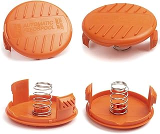 RC-100-P Replacement Spool Cap and Spring for Black Decker GH900 GH600 LST522 LCC140 String Trimmer, 4 Pack(4 Caps, 4 Spring)