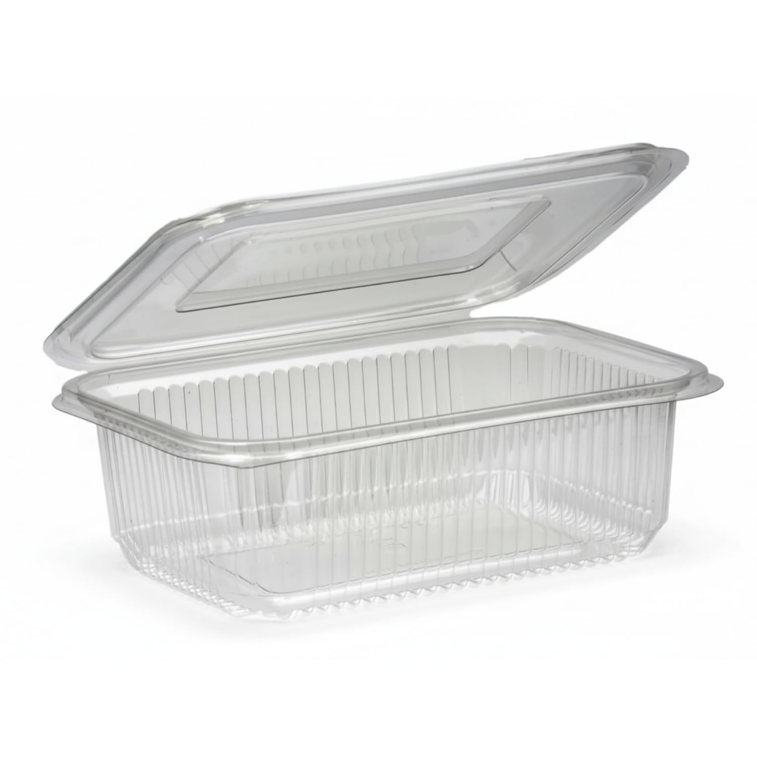 200 x 1000ml Clear Hinged Takeaway Containers with Lids - Reusable Clamshell Food Boxes – Freezer Safe, Stackable, Catering Grade Packaging for Cakes, Salads, Pasta & Sandwiches