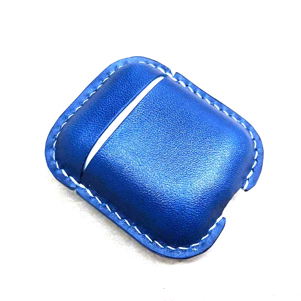Protective Leather Case for Airpods Blue
