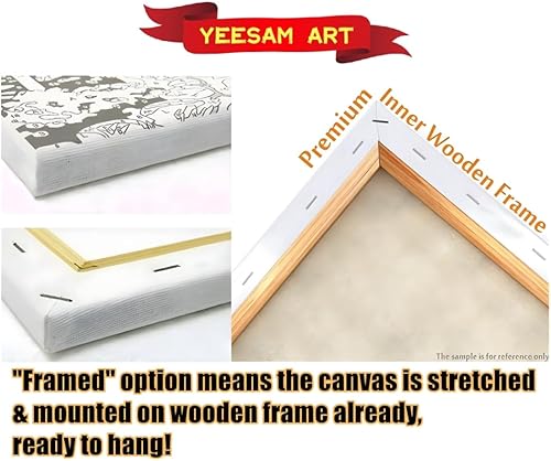 Miniatura 6 de YEESAM ART Pintura por números para adultos, pinturas famosas, flores de alcachofa de Jerusalén por Monet de 16 x 20 pulgadas, lienzo de lino,