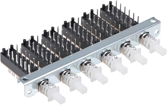 uxcell Interlock Push Button Switch Piano Type 4PDT 12 Pin 6 Row