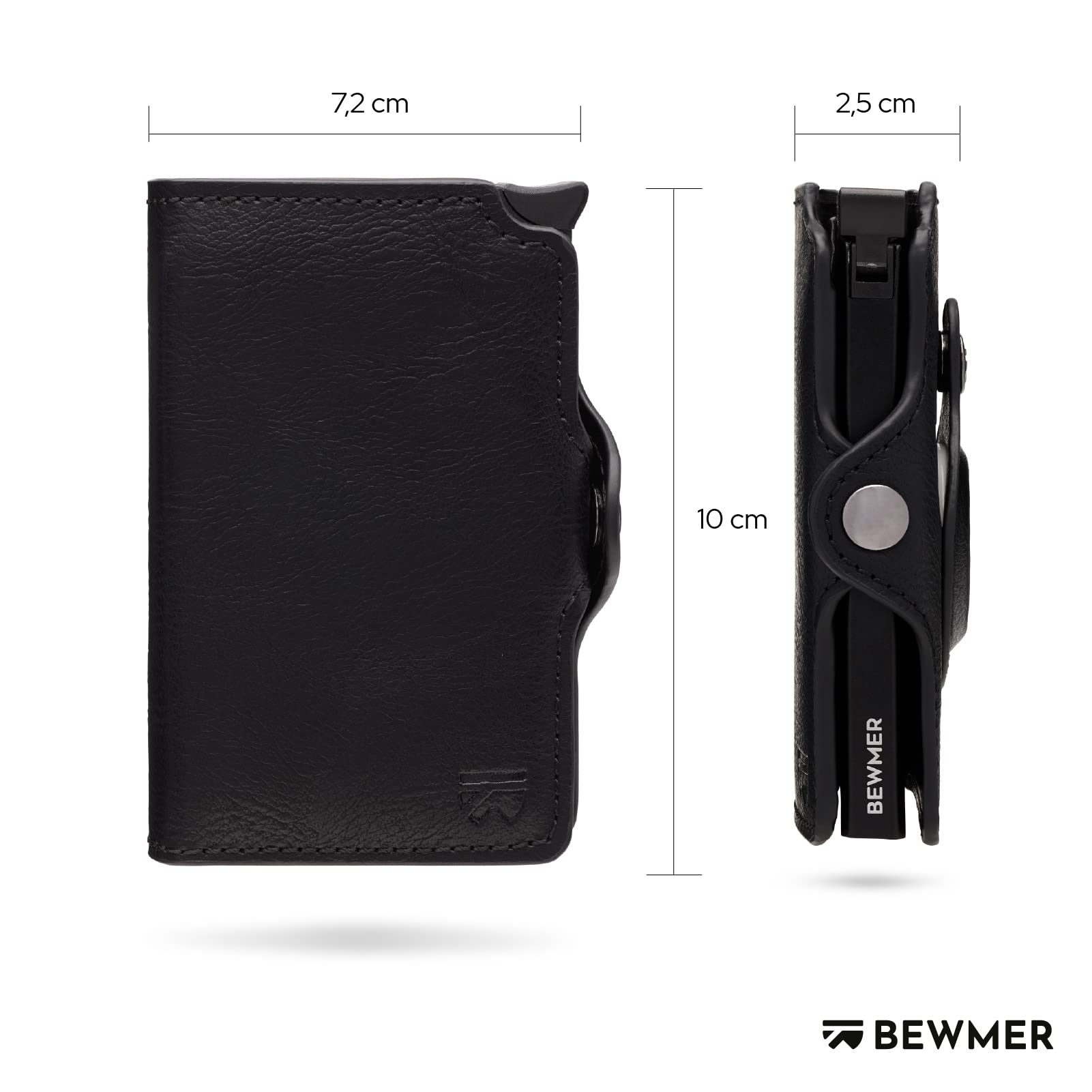 BEWMER Porta Carte di Credito 1 con custodia per Air tag | Portafoglio Slim da Uomo e Donna | Porta Tessere compatibile con Airtag Fermasoldi in Carbon Fiber (Air Tag Nero)