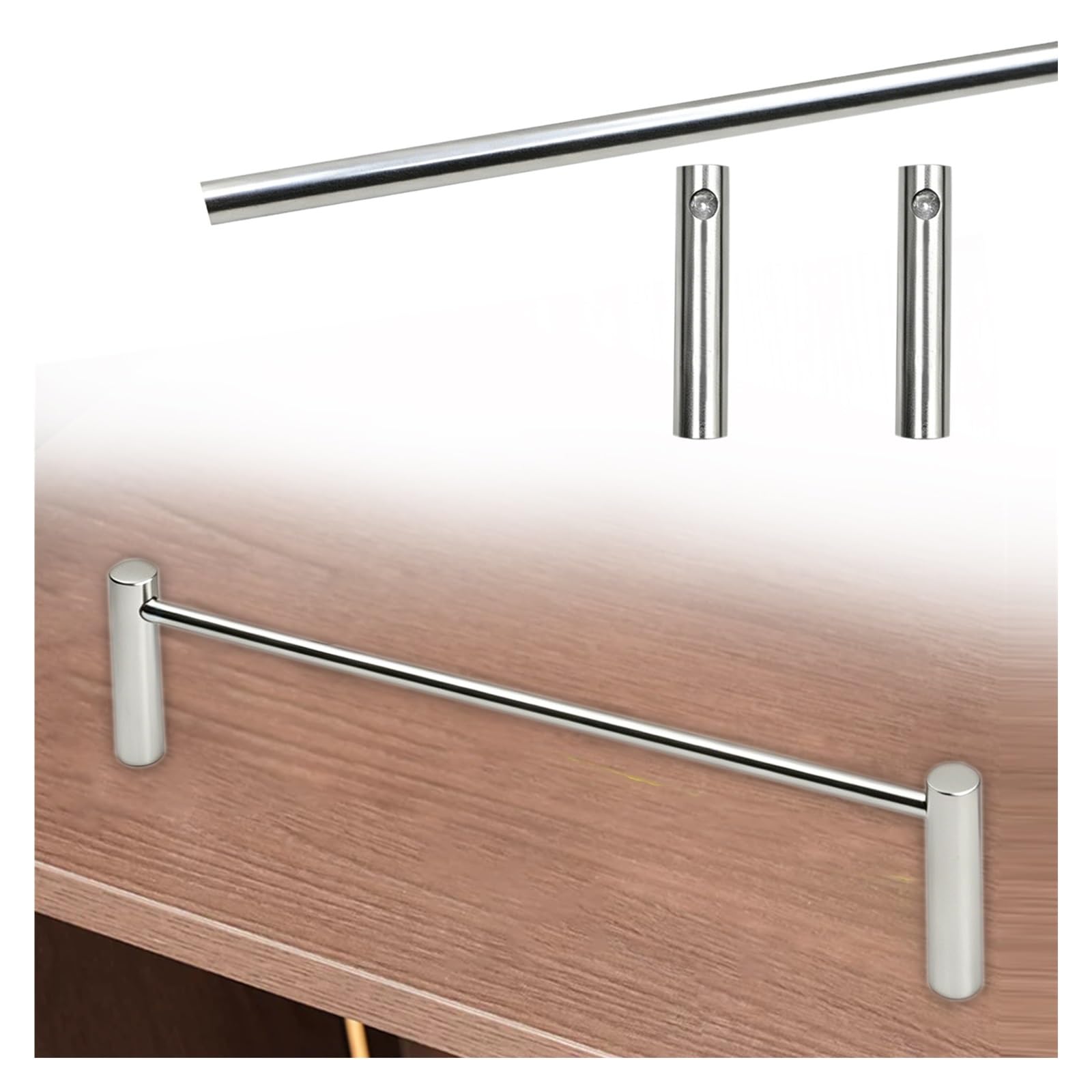 Hphdfs Style A Tipping Rail Bar Silver 95 85 75 70 65 60 55 50Cm, Metal Shelf Guard Railing Decor For Hanging Shelving, Shoe Racks, Detachable Cabinet Fence With End Caps & Screws(,8In/20Cm)