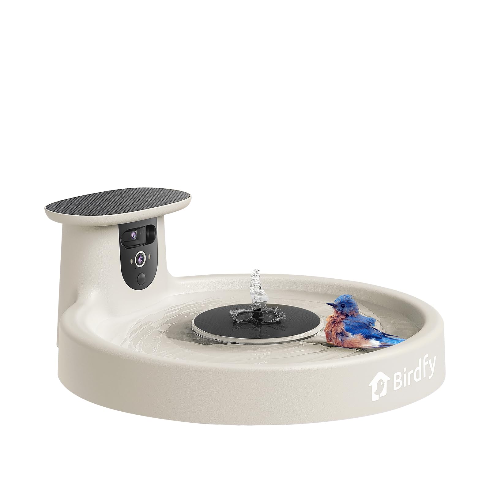 Birdfy Smart Bird Bath with Camera Solar Powered & Fountain, Dual-Lens Camera for Wildbird Watching, Auto Capture Bird Videos & Motion Detection - AI Lifetime Version (Yellowstone)