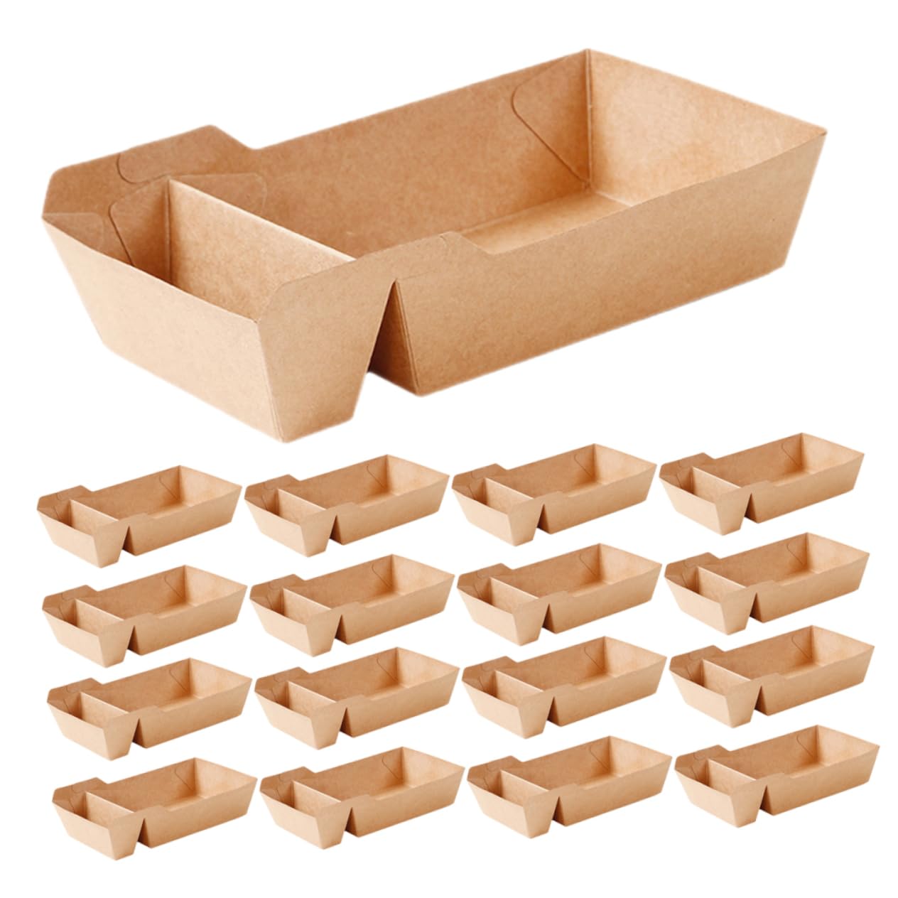 100pezzi Scatole Per Snack Carta Kraft Contenitori Per Feste e Celebrazioni Per Patatine Fritte Dolci e Snack Capacità Di Facili Da Montare e Utilizzare