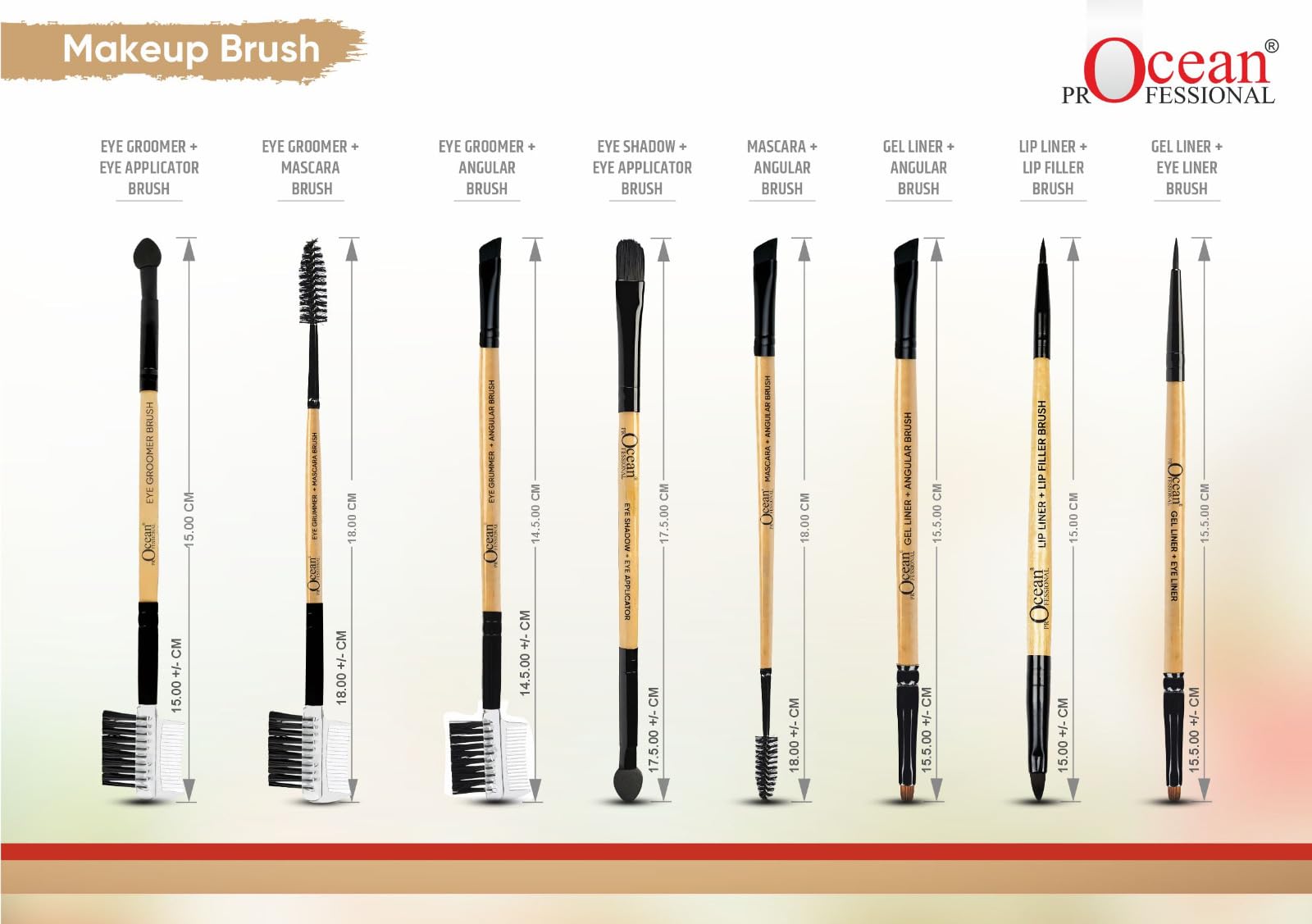 Ocean Professional Fan Brush 02 – Matte Black Professional Series Edition | Soft Synthetic Bristles for Highlighter, Powder, Finishing & Skincare | Natural Wood Handle, Black Aluminium Ferrule for Flawless Application 2