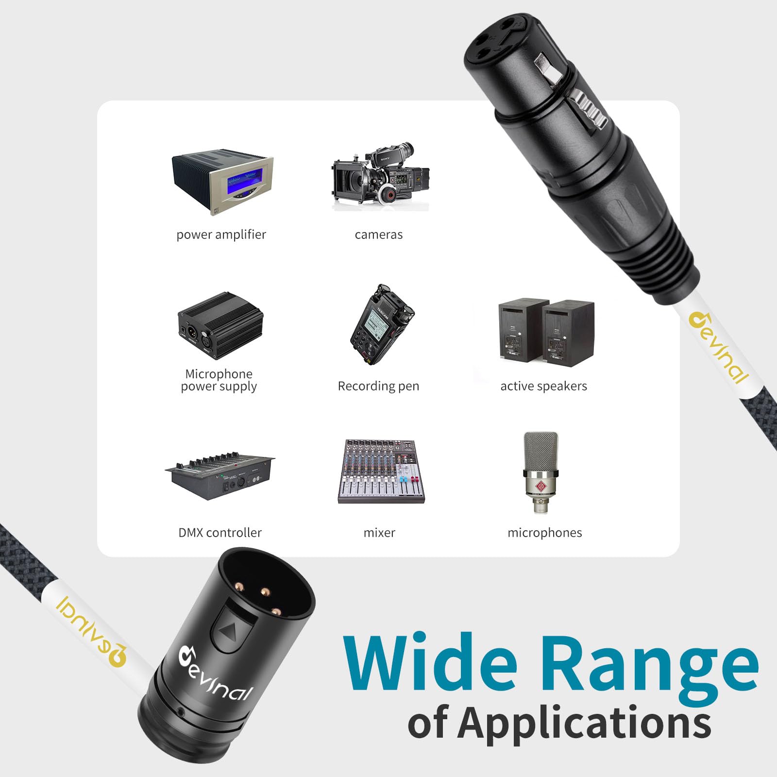 Devinal Rotatable Right-Angle XLR Cable, Adjustable-Angle Low-Profile XLR Microphone Adapter Connector - Image 4