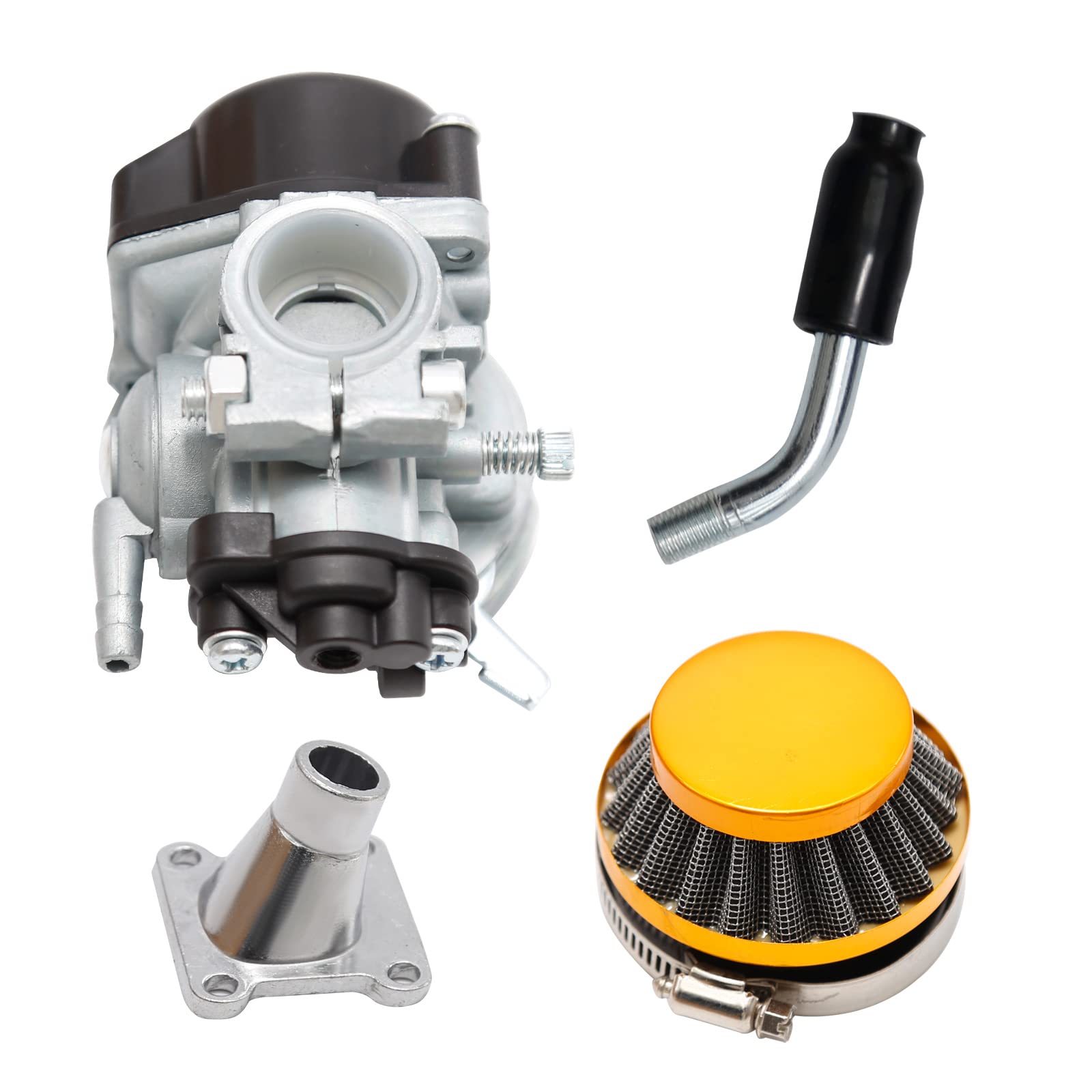 Hoypeyfiy Kit de juntas de admisión de filtro de aire de carburador de 2 tiempos de repuesto para motocicleta de bolsillo de 47 cc 49 cc ATV (amarillo-47 cc 49 cc)