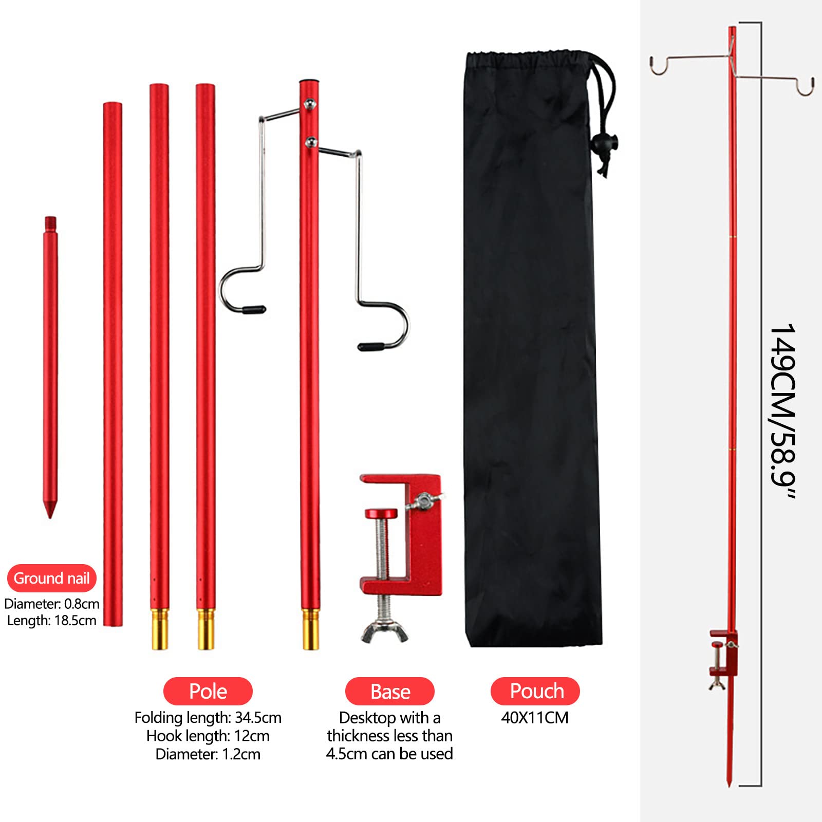Kindly-Poteau de lampe pliant pour support de lanterne de table de