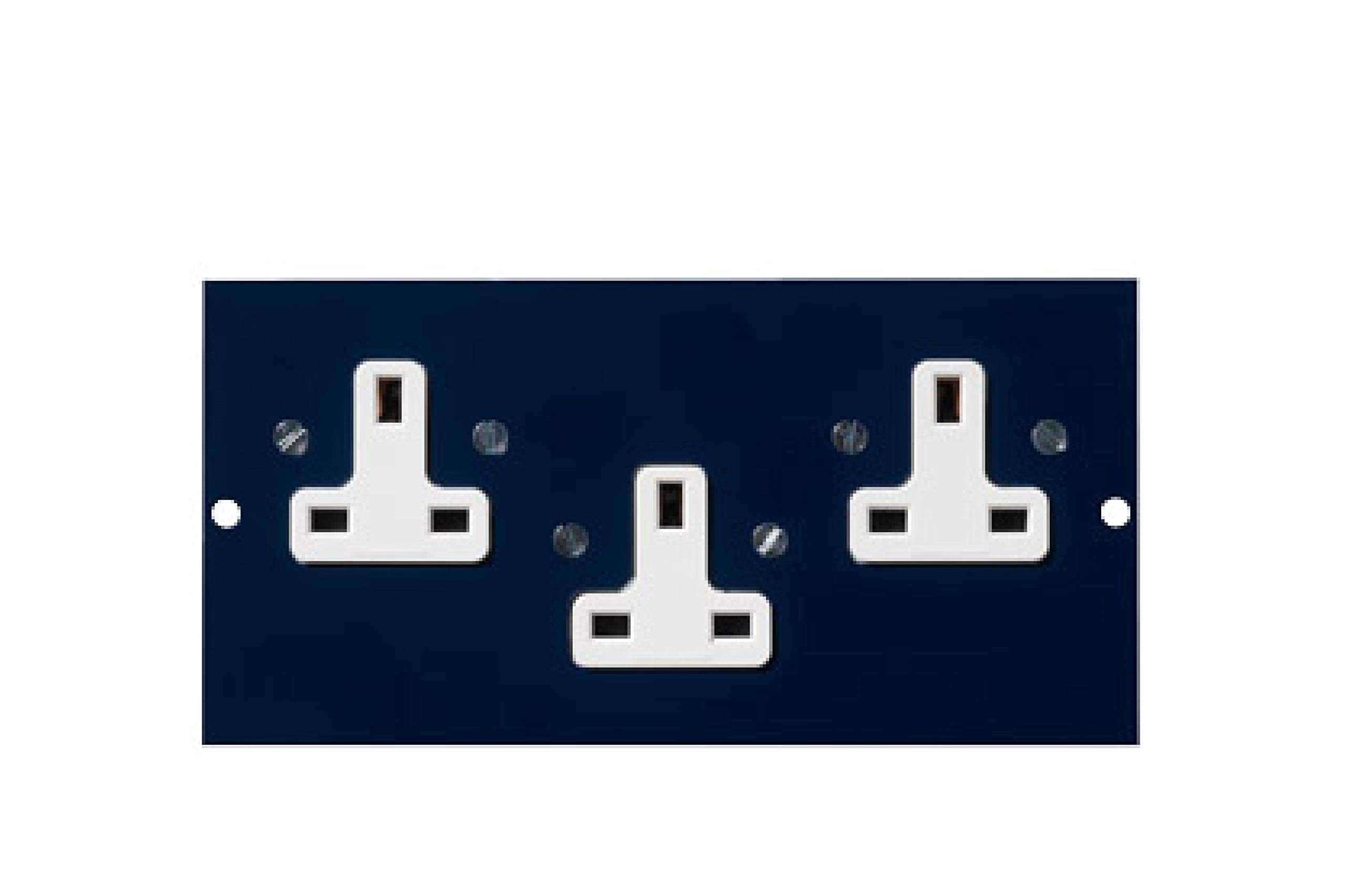 Schneider Electric Mita - Unswitched Power Socket Mounting Plate, Triple Compartment, 13A, INS55312