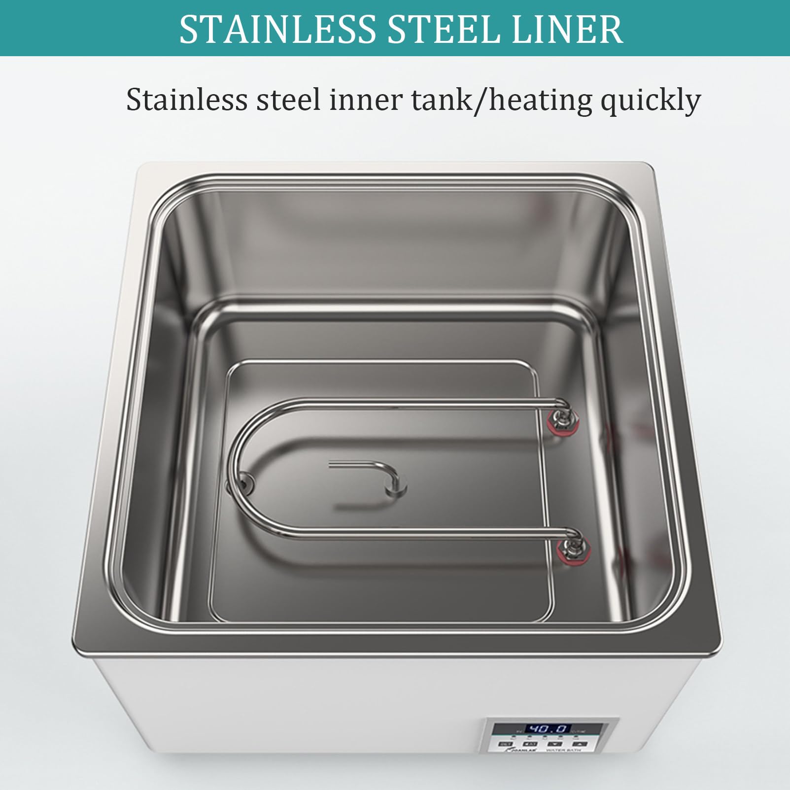 Digitales Labor Wasserbad Water Bath kommerzieller laborwasserbad Heating Devices Stainless Steel Liner mit wählbaren Öffnungen für Experiment,6Hole