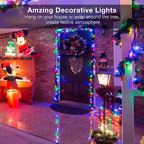 Image of BrizLabs Multicolored Christmas Lights, 69.6ft 300 Count Connectable Christmas Tree Lights, 120V UL Certified Incandescent Light String, Mini Xmas Light for Indoor Xmas Holidays Home Decoration