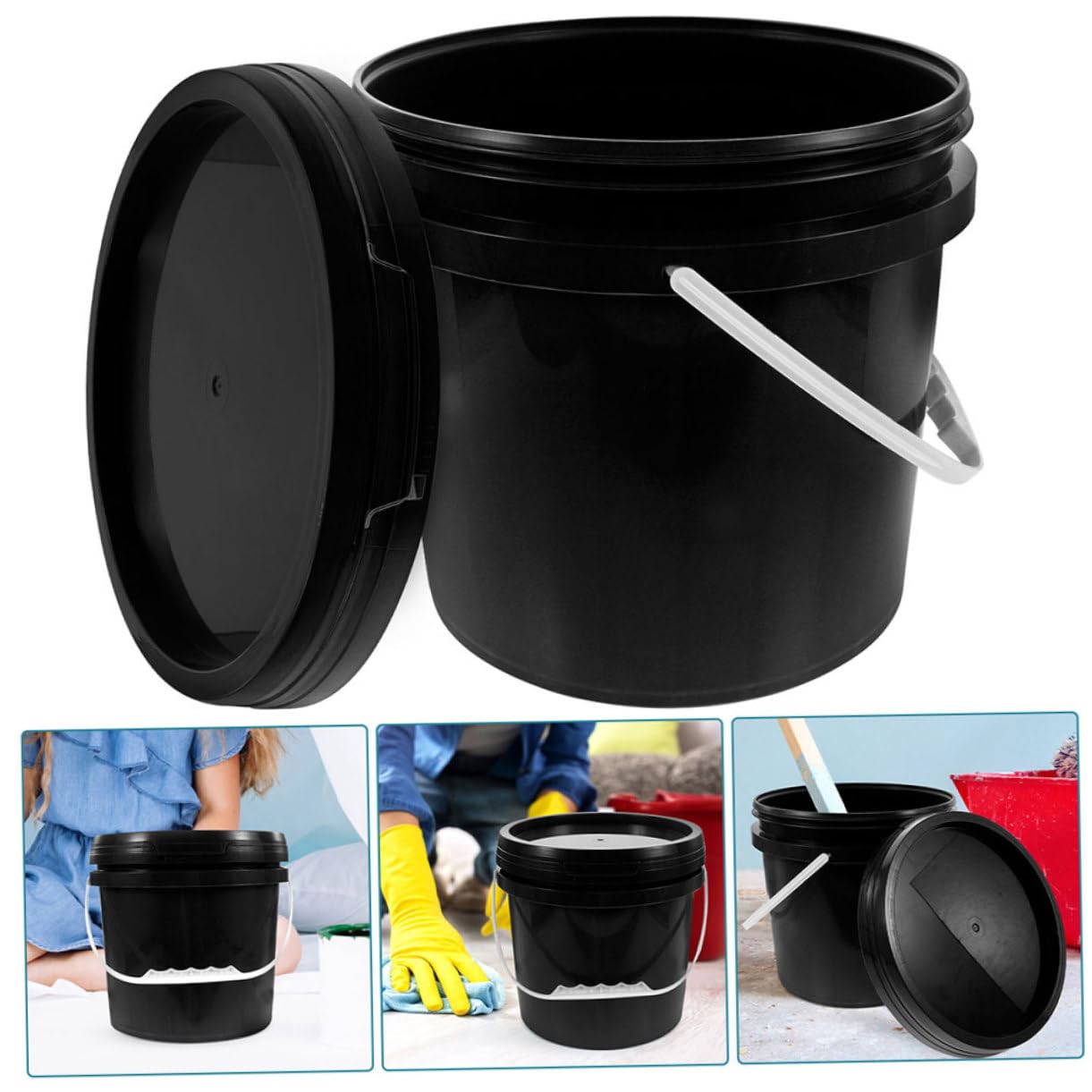 Mipcase Cubeta de Pintura de Plástico Asa de Almacenamiento Pintura y Aceite Uso Profesional y DIY