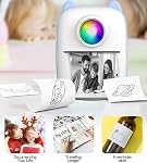 Mini Printer Sticker Paper, 10 Rolls Thermal Printer Stickers Paper 57 X 25mm, Printable Sticker Papers for Mini Print Papers and Most Instant Print Cameras
