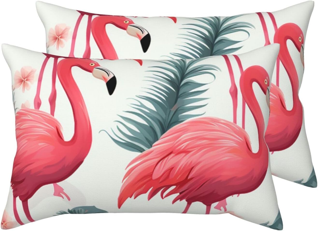 Pillowcases Set of 2, Pink Flamingo Pattern Queen Pillow Cases for Hair and Skin, Super Soft Cozy Pillow Case Covers with Envelop Closure, 20x30 Inches Pillow Covers for Sleeping Gift