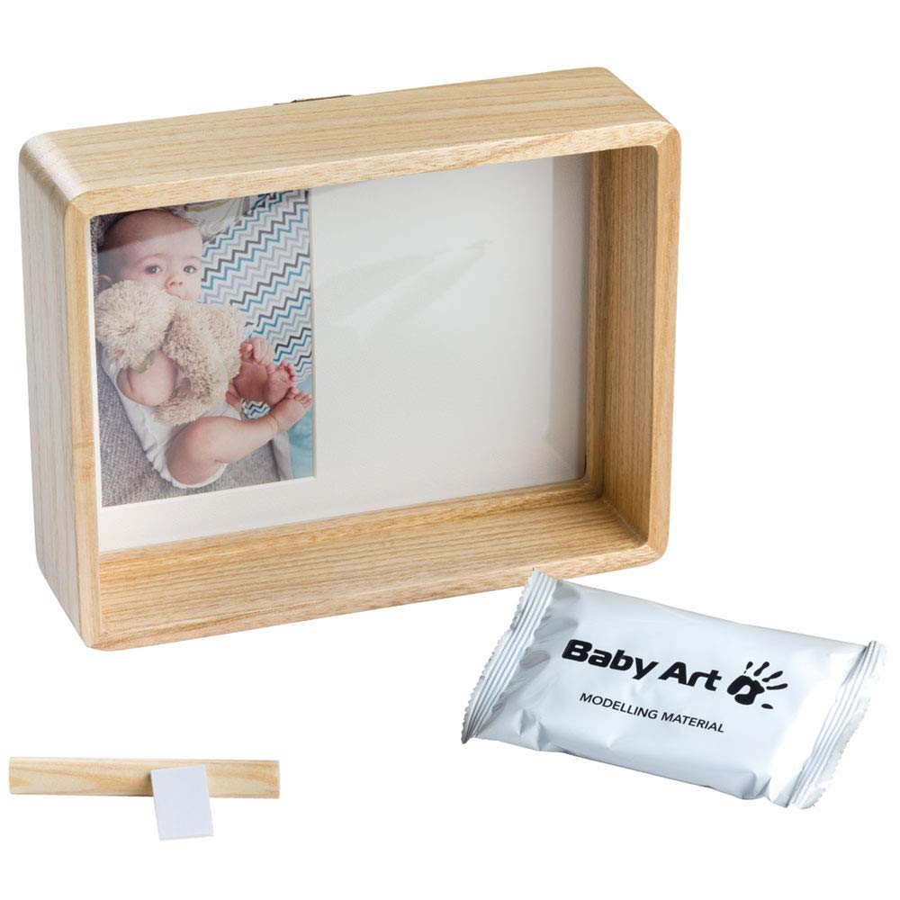 Baby Art My Sweet Print Marco de fotos de madera con kit de huellas de bebé, portafotos para bautizo, original idea de regalo para nacimiento, color madera