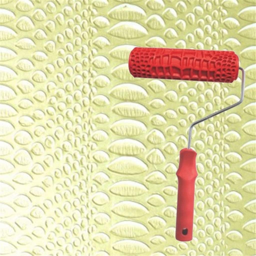 JSEIAJB Embossed Pattern DIY Wall Painting Roller with Plastic Handle 2pcs 7inch Texture Rollers for Wall Decoration