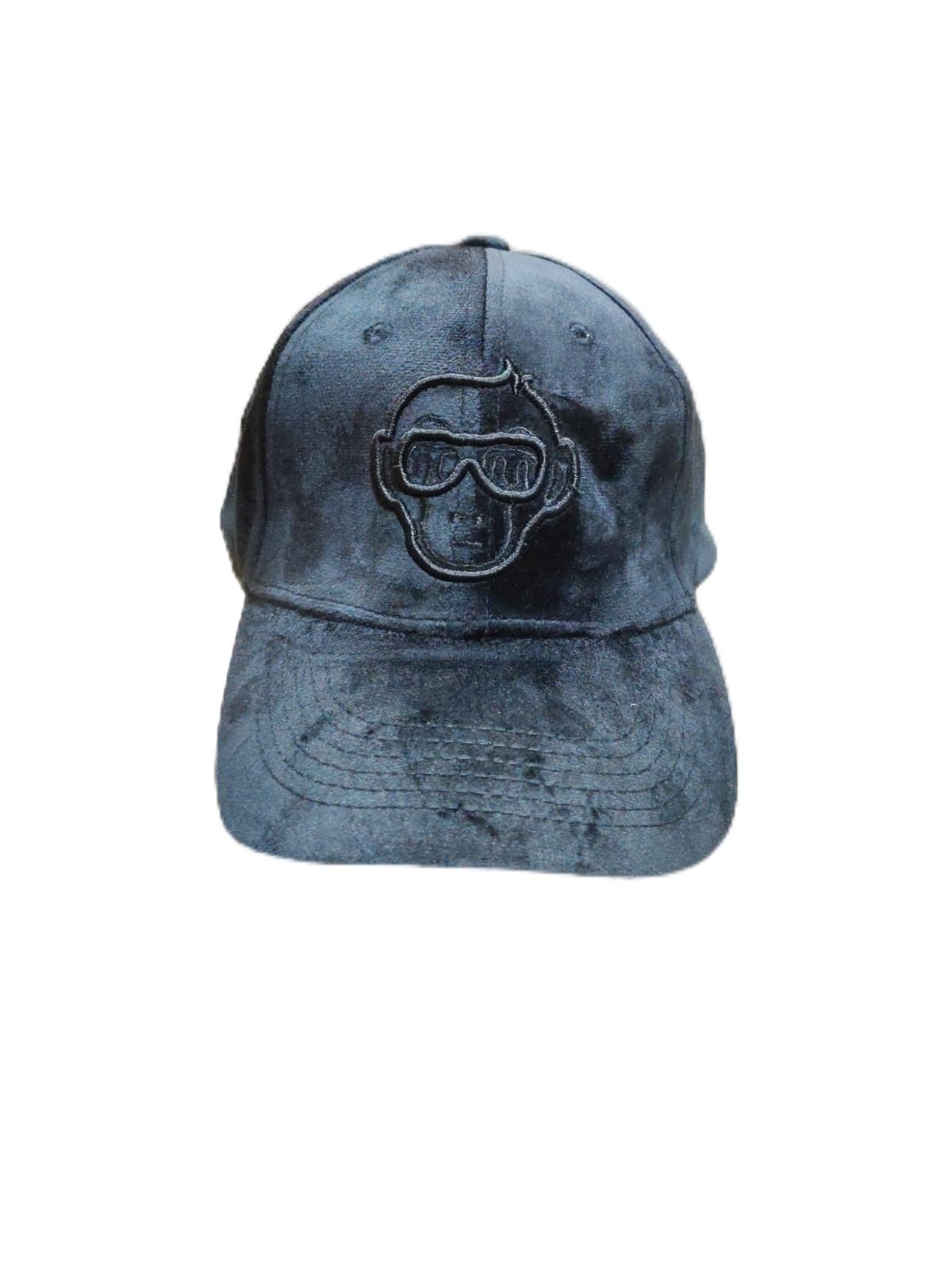 GenericUnisex Distressed Baseball Cap with Goggles Logo, Navy Blue