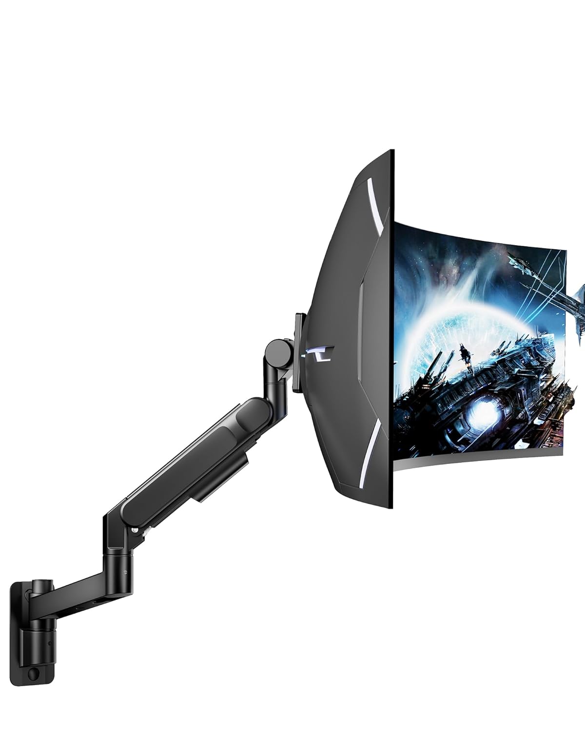 ARES WING Monitor Wall Mount for 24-57 Inch Ultrawide Gaming Screens Premium Heavy Duty Monitor Arm Holds 60