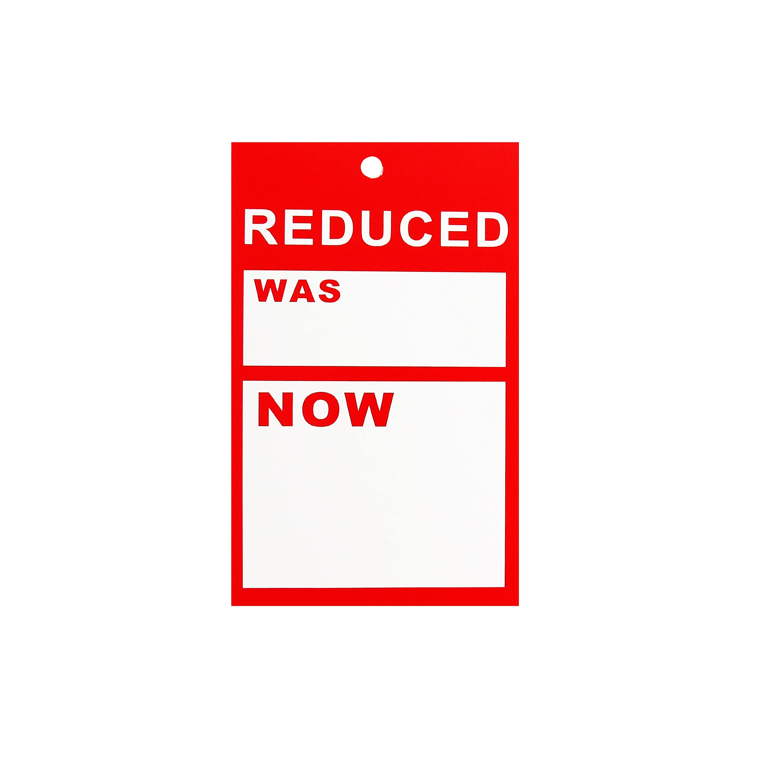 500X Medium 'Reduced was/Now' Garment Clothes Pricing Tags Hanger Label Sale Cards Free P&P โ image 1