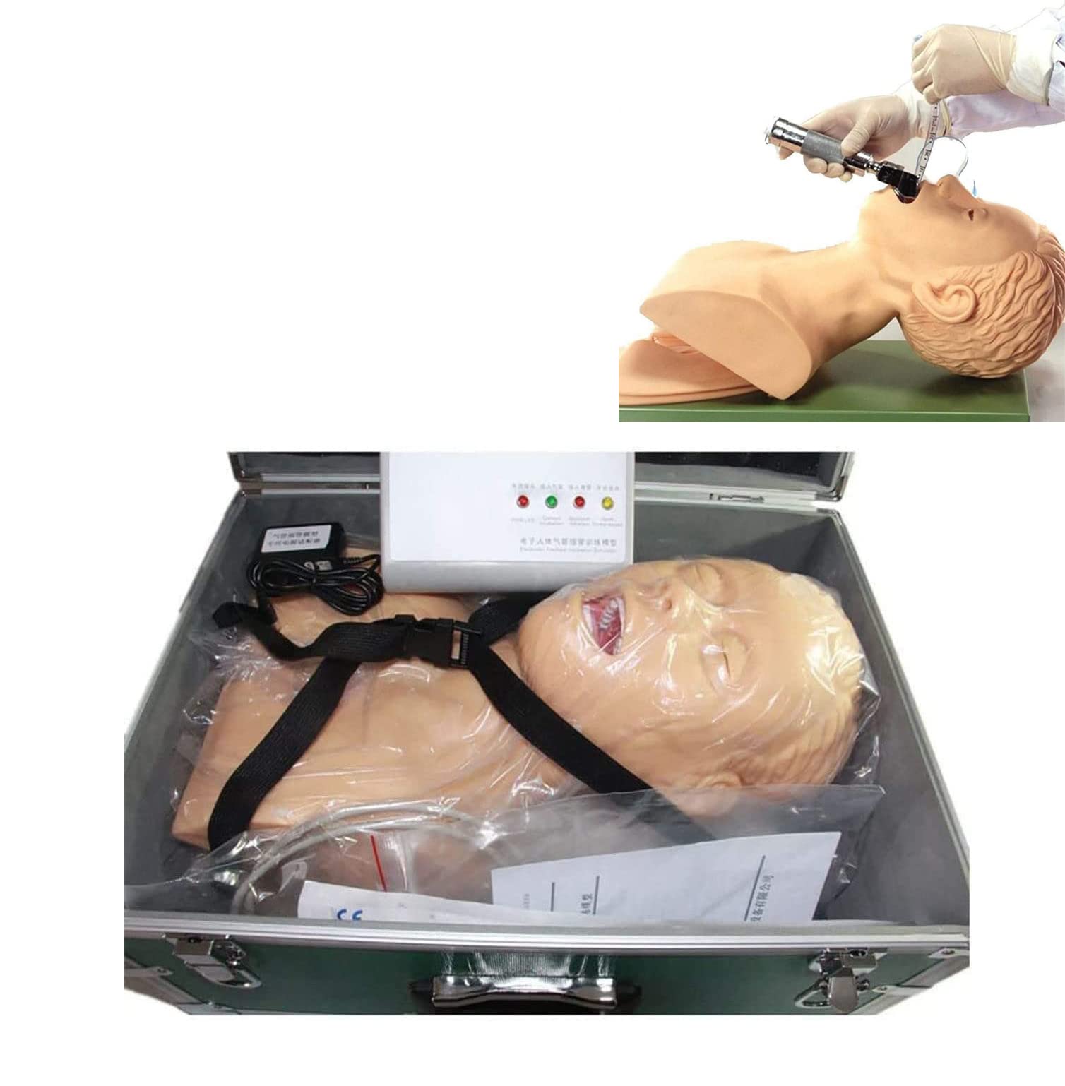 UIGJIOG Intubation Model 110-220V Oral Nasal Intubation Training And An Educational Demonstration Intubation Manikin Model for Adults Tracheal Intubation Simulator Mode