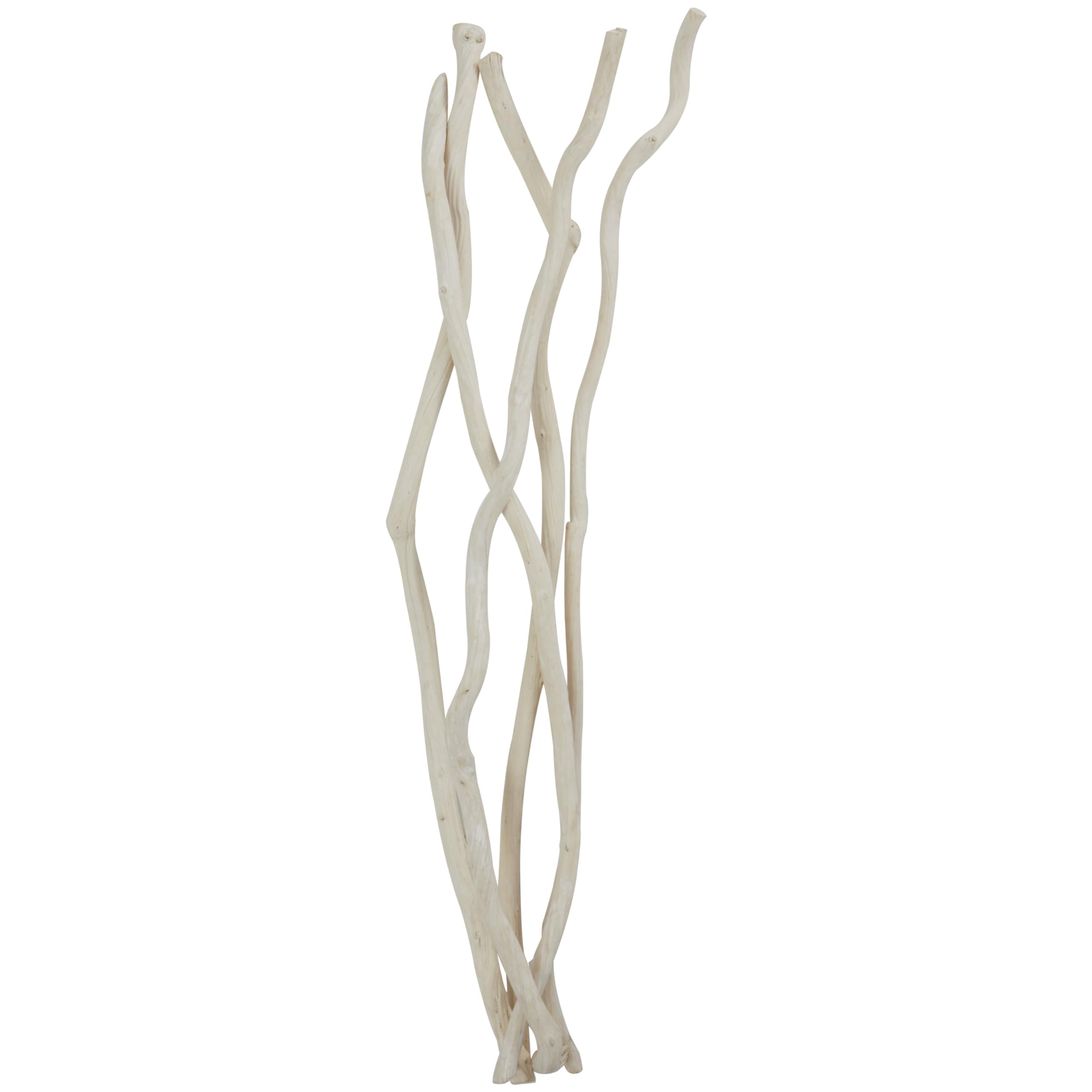 Deco 79 Wood Dula Log Tall Branch Natural Foliage, 11" x 5" x 39", Cream