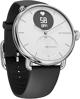 WithingsScanwatch - Smart Watch & Activity Tracker: Heart Monitor, Sleep Tracker, Smart Notifications, Step Counter, Waterproof with 30-Day Battery Life, Android & Apple Compatible, GPS, HSA/FSA