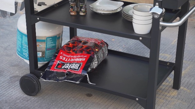 Onlyfire BBQ Trolley Food Prep Table Stainless Steel, Flattop