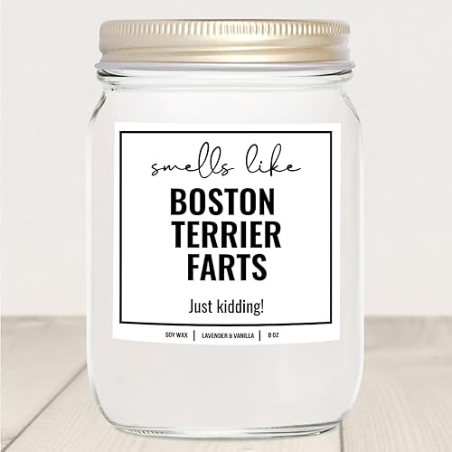 Miniatura 5 de YouNique Designs Vela de soja Smells Like Boston Terrier Farts de 8 onzas  Vela de perro Boston Terrier regalos para los amantes de Boston Terrier