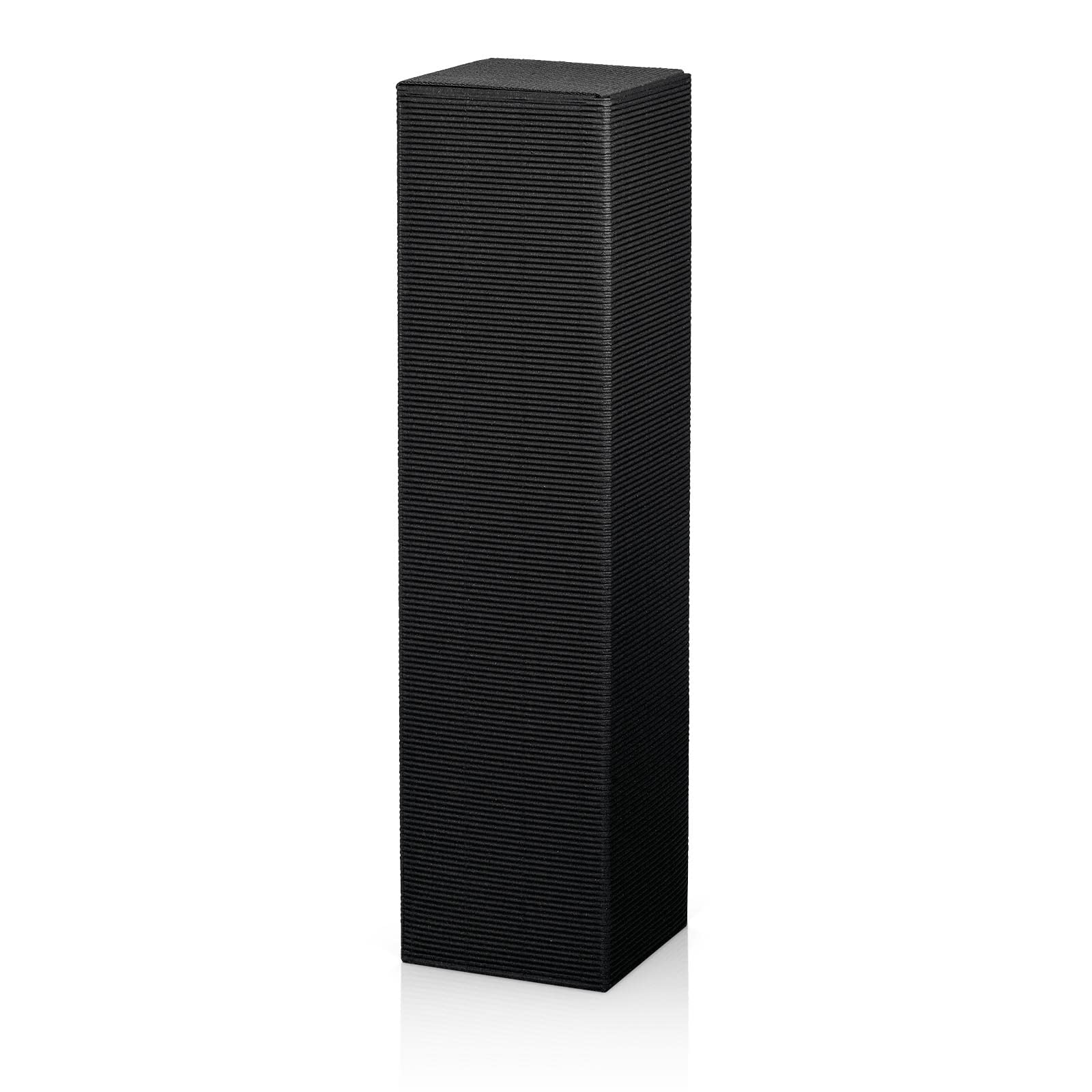KK Verpackungen Weinkarton Schwarz | 1000 Stück, Flaschenverpackung 90x90x355 mm | Automatikboden, offene Welle | FSC-Zertifiziert, recyclebar | PTZ-postgeprüft, DHL Certified Versand